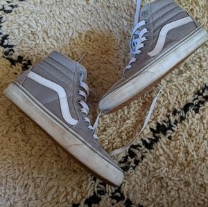 Grey high top vans, size 7